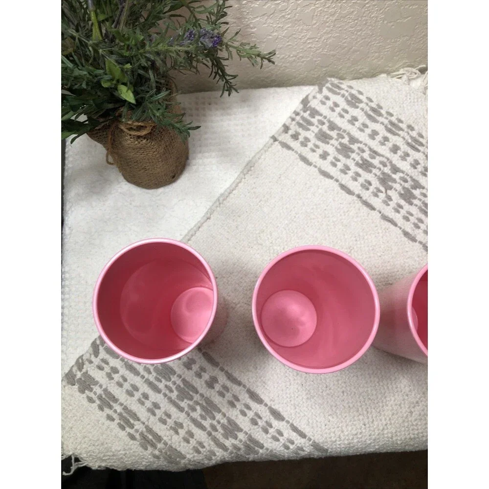 Tupperware Heritage Pink 16oz Tumblers Set of 4  #5107 No Lids